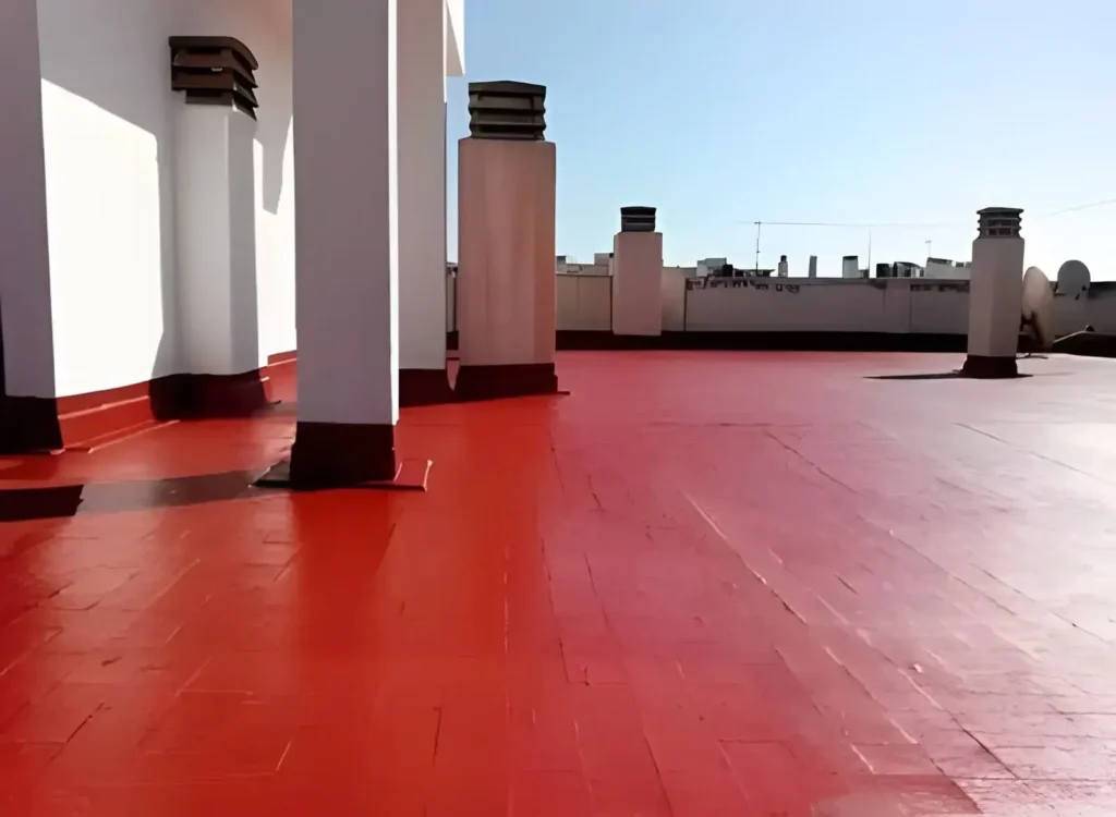 Terraza cubierta impermeabilizada realizada por Los Pintores Huelva